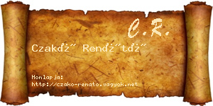 Czakó Renátó névjegykártya